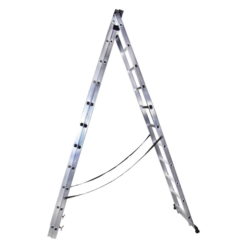 STR311 Scara tripla 11 trepte, 3.00 m, aluminiu