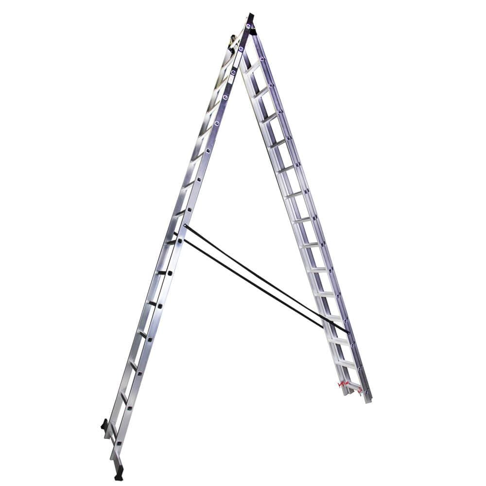 STR315 Scara tripla 15 trepte, 4.13 m aluminiu