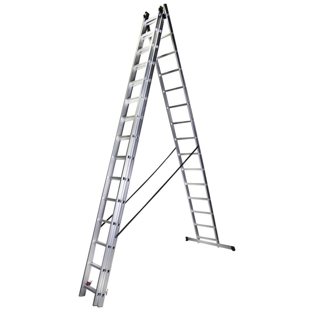 STR315 Scara tripla 15 trepte, 4.13 m aluminiu